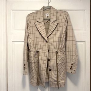 Cabi Tan w/ brown check blazer.